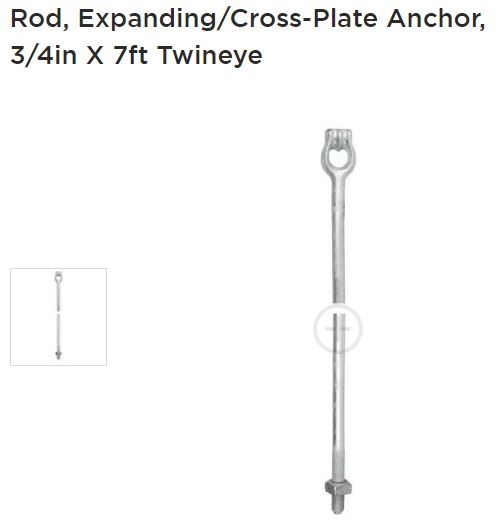 Anchor Rod Exp/cross 3/4i